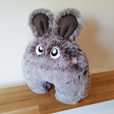 Peluche Française ultra douce Toudoux gris taupe made in France