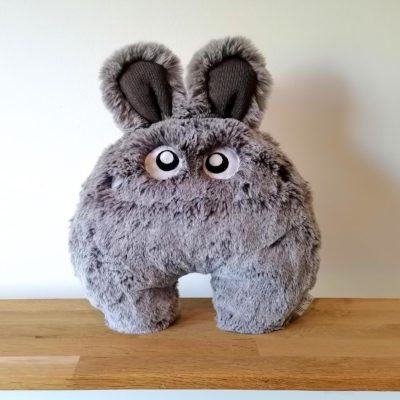 Peluche Française ultra douce Toudoux gris taupe made in France